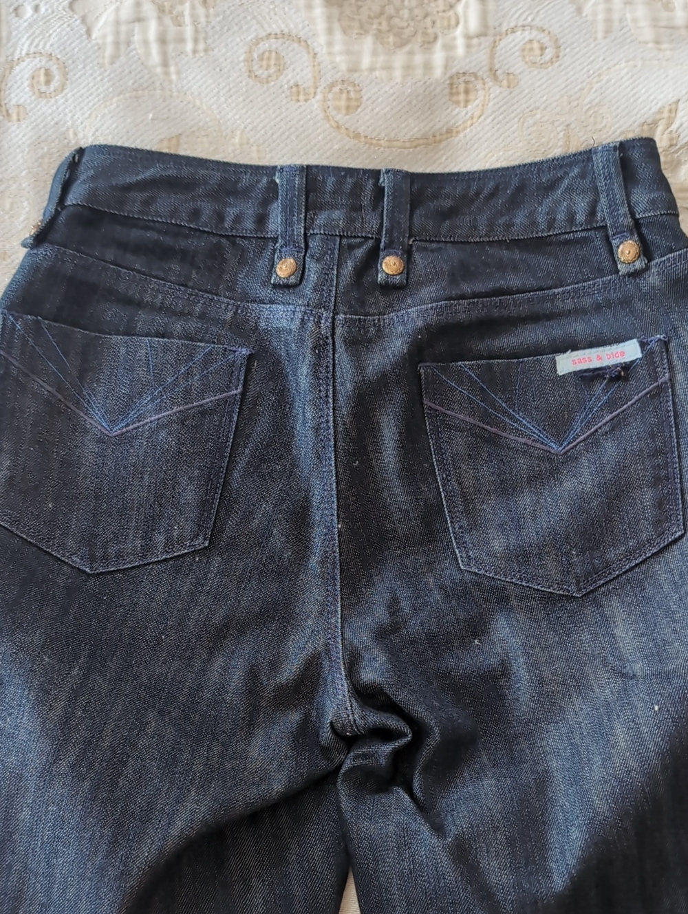 sass & bide Deep Indigo Wide Leg High Rise Jeans Vintage 2008